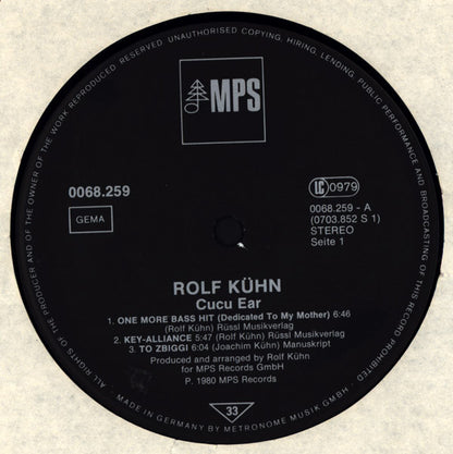 Rolf Kühn : Cucu Ear (LP, Album)