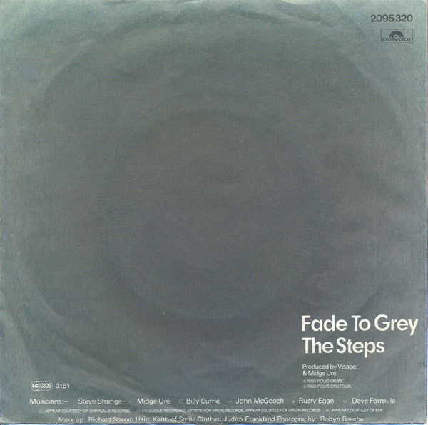 Visage : Fade To Grey (7", Single)