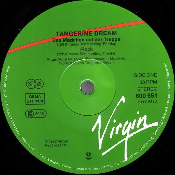 Tangerine Dream : Das Mädchen Auf Der Treppe (12", Single)