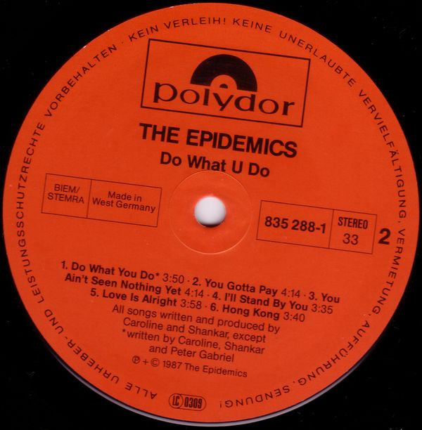 The Epidemics : Do What U Do (LP, Album)