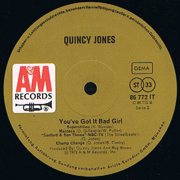 Quincy Jones : You've Got It Bad Girl (LP, Album)