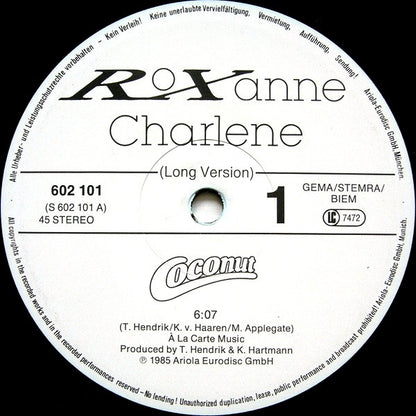 Roxanne (2) : Charlene (12", Maxi)