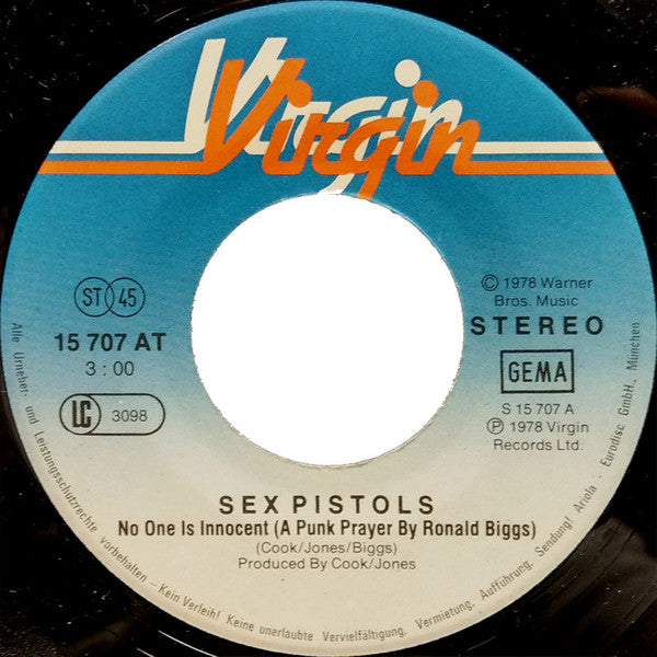 Sex Pistols : No One Is Innocent (A Punk Prayer By Ronald Biggs) (7", Single)