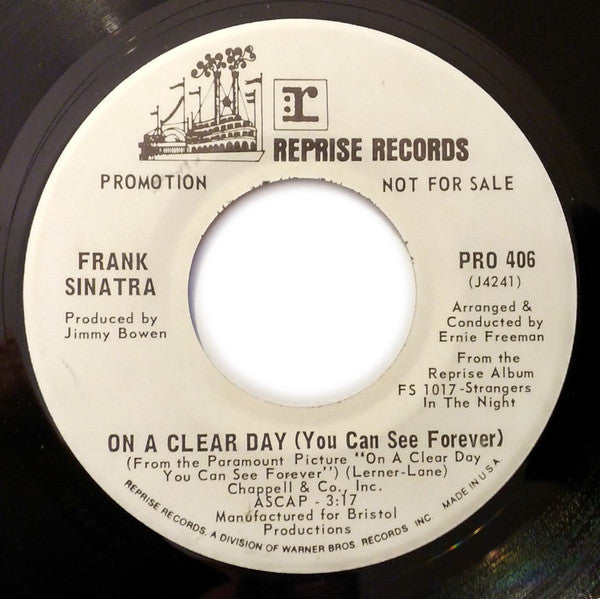 Frank Sinatra : Come Back To Me / On A Clear Day (You Can See Forever) (7", Promo)