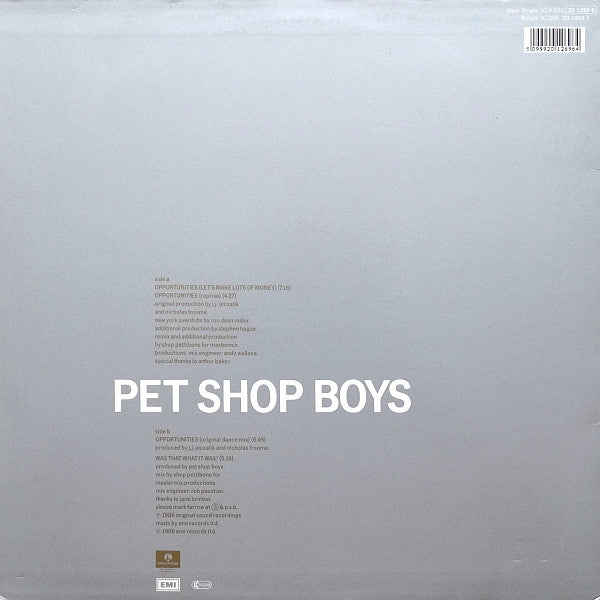 Pet Shop Boys : Opportunities (Let's Make Lots Of Money) (12", Maxi)