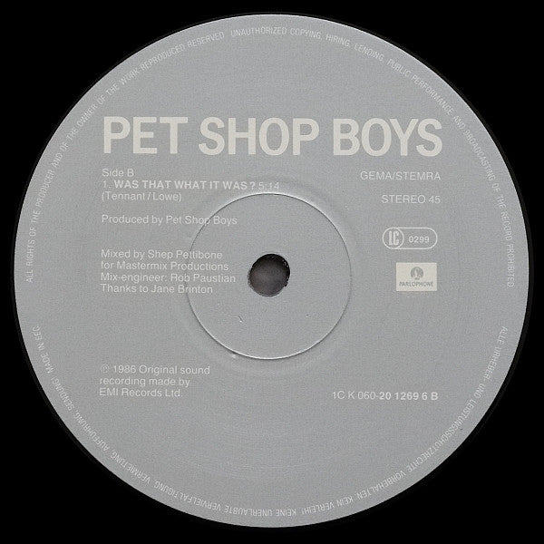 Pet Shop Boys : Opportunities (Let's Make Lots Of Money) (12", Maxi)