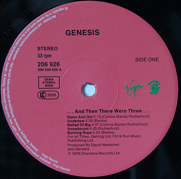 Genesis : ... And Then There Were Three... (LP, Album, RE, DMM)