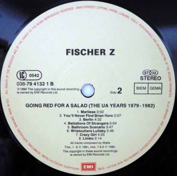 Fischer-Z : Going Red For A Salad (The UA Years) (LP, Comp)