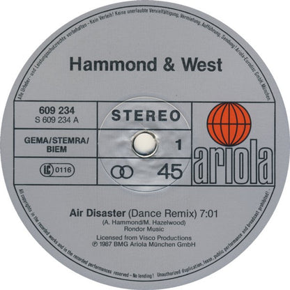 Hammond* & West* : Air Disaster (Dance Remix) (12", Maxi)