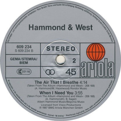 Hammond* & West* : Air Disaster (Dance Remix) (12", Maxi)