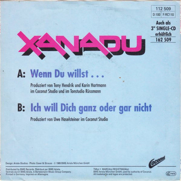 Xanadu (4) : Wenn Du Willst... (7", Single)