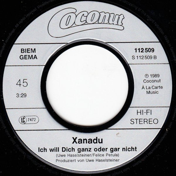 Xanadu (4) : Wenn Du Willst... (7", Single)