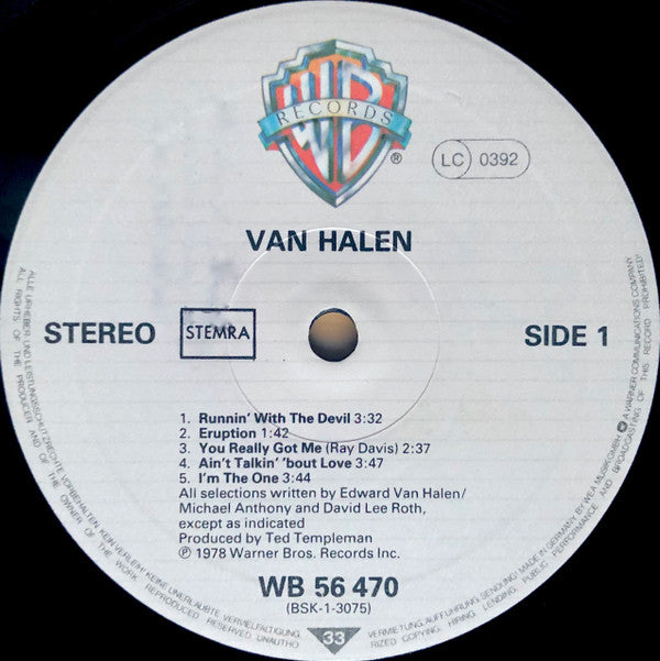 Van Halen : Van Halen (LP, Album, RE)