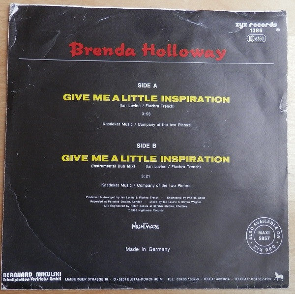 Brenda Holloway : Give Me A Little Inspiration (7", Single)