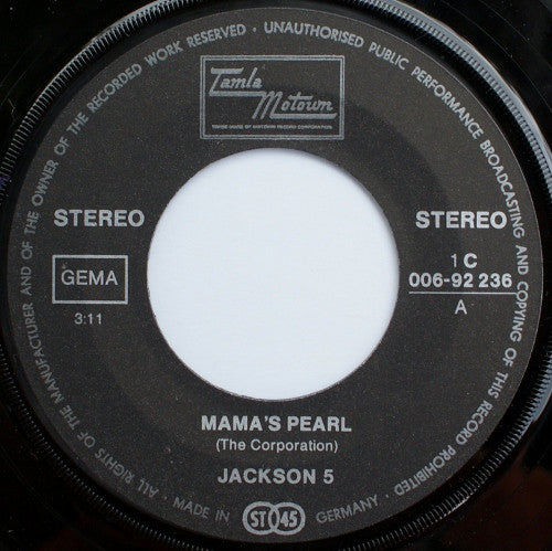 Jackson Five* : Mama's Pearl (7", Single)