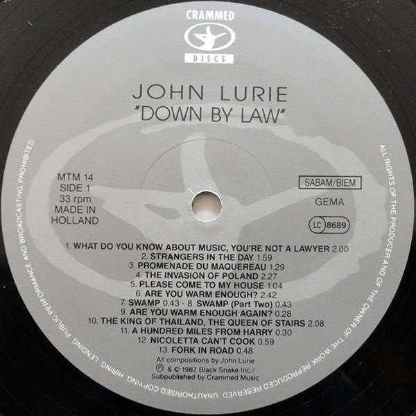 John Lurie : Original Soundtracks By John Lurie From Down By Law And Variety (Made To Measure Vol.14) (LP, Album, RE)