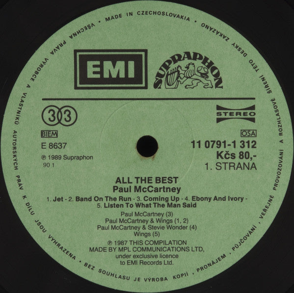 Paul McCartney : All The Best (2xLP, Comp, Gat)