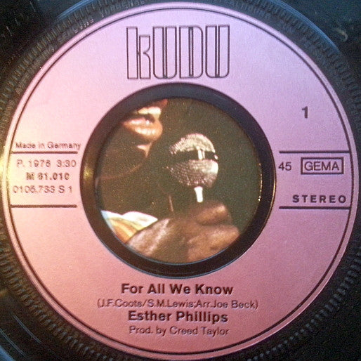 Esther Phillips : For All We Know / Fever (7", Single)