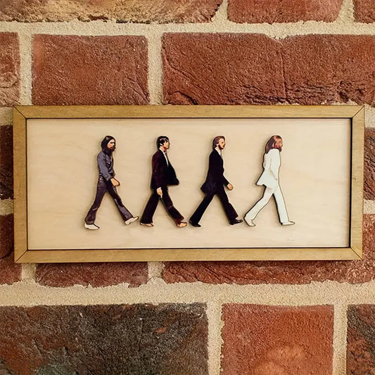 Vintage Beatles Abbey Road Wandbord Hout