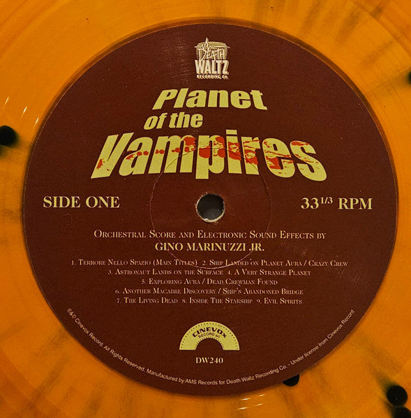 Gino Marinuzzi Jr. : Planet Of The Vampires (Original Motion Picture Soundtrack) (LP, Ltd, Ora)