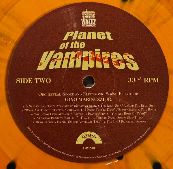 Gino Marinuzzi Jr. : Planet Of The Vampires (Original Motion Picture Soundtrack) (LP, Ltd, Ora)