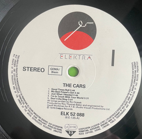 The Cars : The Cars (LP, Album, RE)