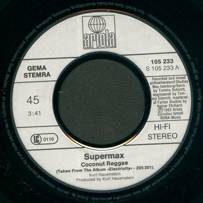 Supermax : Coconut Reggae (7", Single)