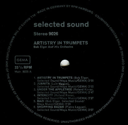 Bob Elger And His Orchestra : Artistry In Trumpets (LP)