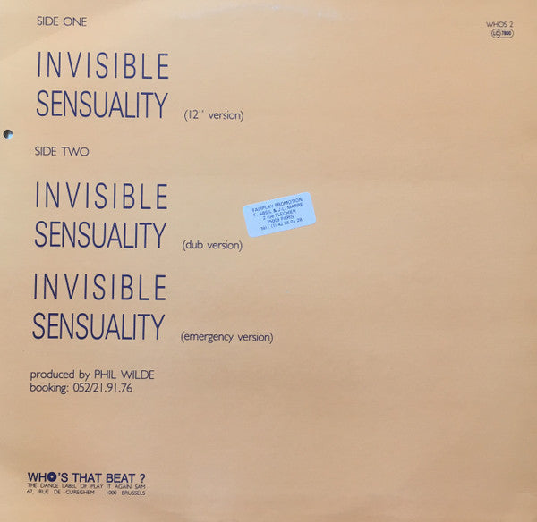 T 99* : Invisible Sensuality (12")