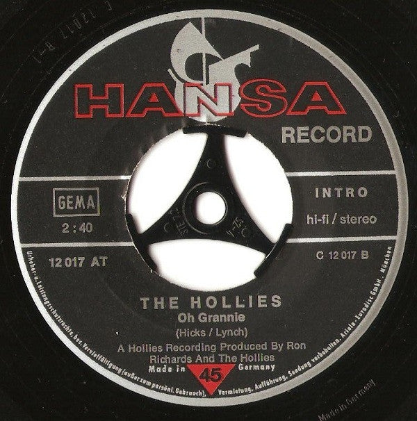 The Hollies : The Baby / Oh Grannie (7", Single)