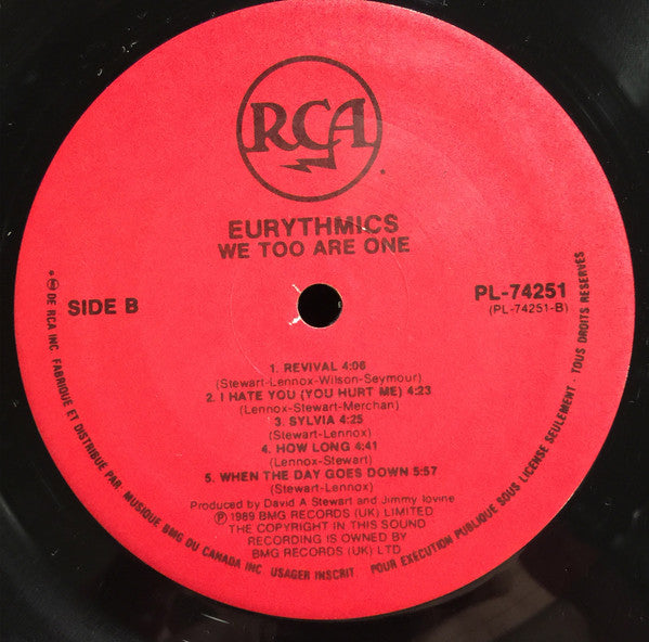 Eurythmics : We Too Are One (LP, Album)