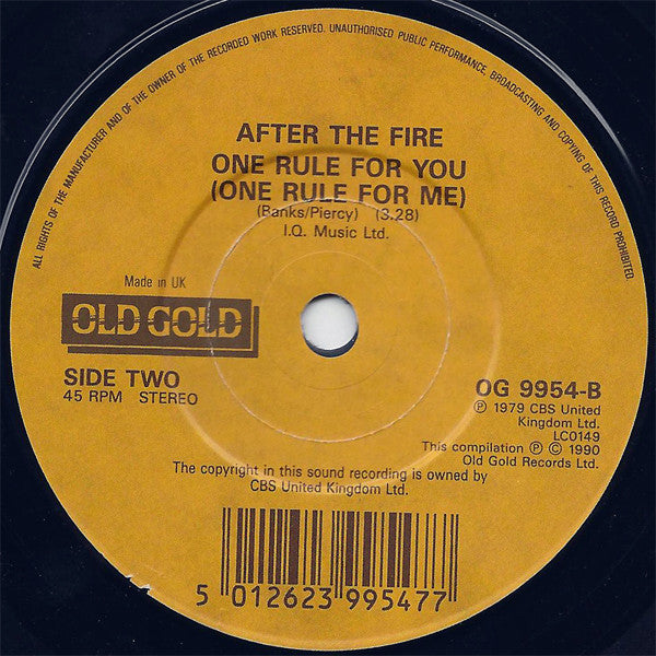 Fiction Factory / After The Fire : (Feels Like) Heaven / One Rule For You (One Rule For Me) (7", Single)