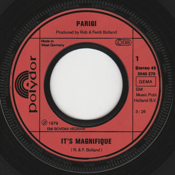 Parigi : It's Magnifique / It's Magnifique (Disco-Instrumental) (7", Single)