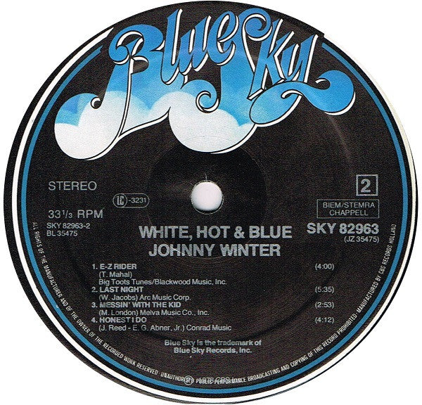 Johnny Winter : White, Hot & Blue (LP, Album)