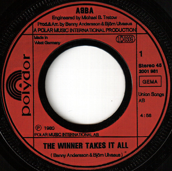 ABBA : The Winner Takes It All / Elaine (7", Single)