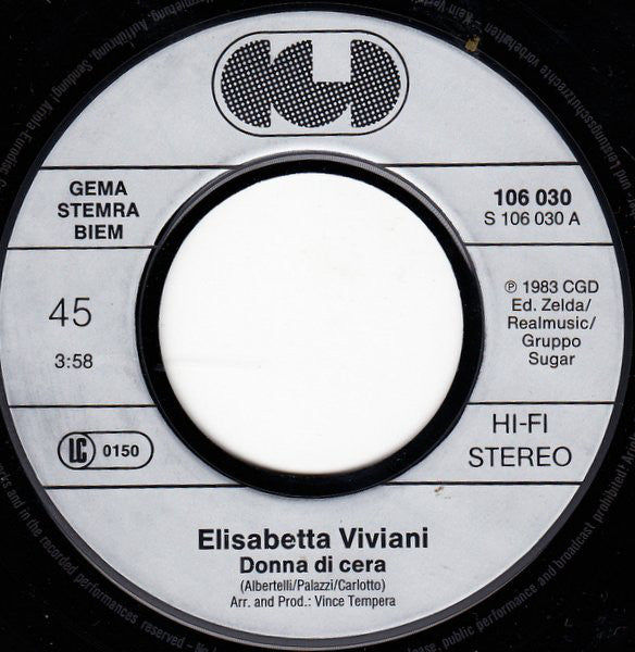 Elisabetta Viviani : Donna Di Cera (7", Single)