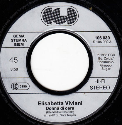 Elisabetta Viviani : Donna Di Cera (7", Single)