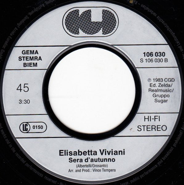 Elisabetta Viviani : Donna Di Cera (7", Single)