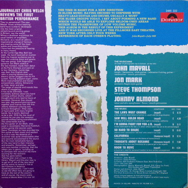 John Mayall : The Turning Point (LP, Album, RE)