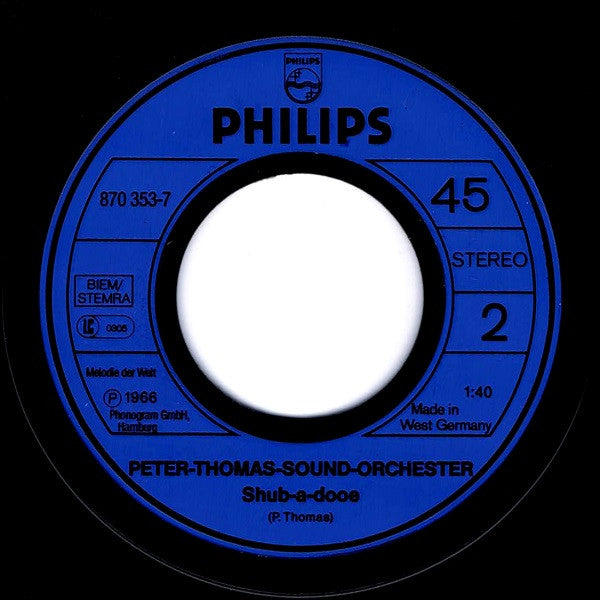 Peter Thomas Sound Orchestra : Raumpatrouille (7", Single, RE, Blu)