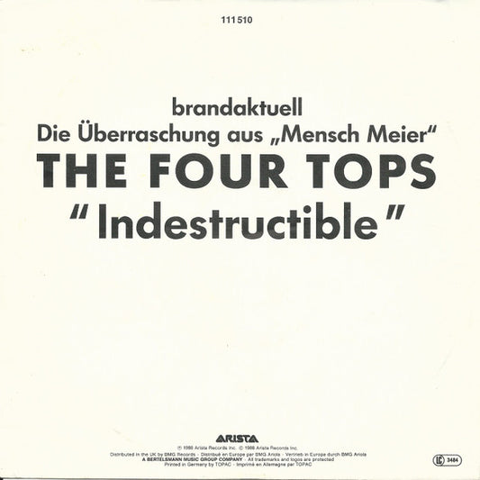 The Four Tops* : Indestructible (7", S/Sided, Promo)