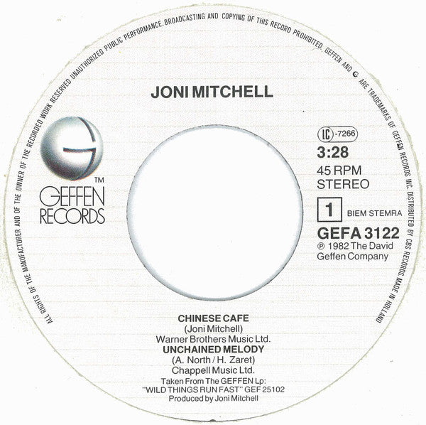 Joni Mitchell : Chinese Cafe (7")