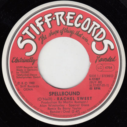 Rachel Sweet : Spellbound (7", Single)