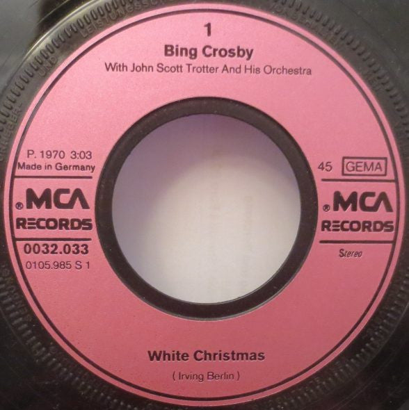 Bing Crosby : White Christmas (7", Single, RE)