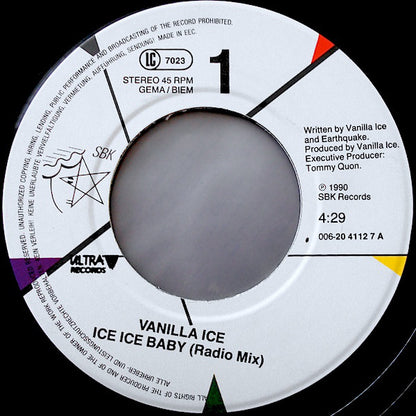 Vanilla Ice : Ice Ice Baby (7", Single)