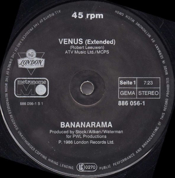 Bananarama : Venus (12", Maxi)