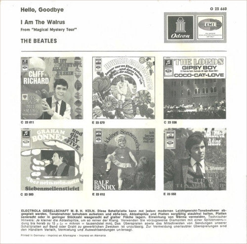 The Beatles : Hello, Good Bye / I Am The Walrus (7", Single, Mono, A2A)