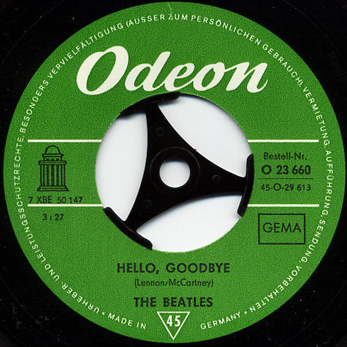 The Beatles : Hello, Good Bye / I Am The Walrus (7", Single, Mono, A2A)