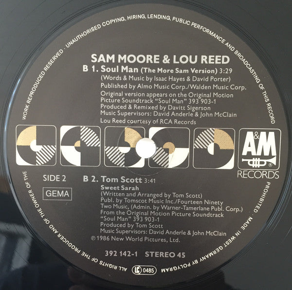 Sam Moore & Lou Reed : Soul Man (12")