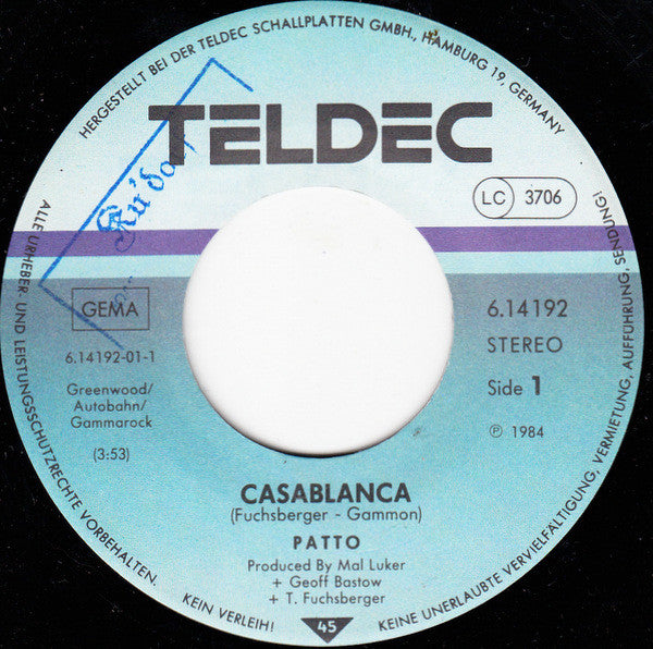 Patto : Casablanca (7", Single)